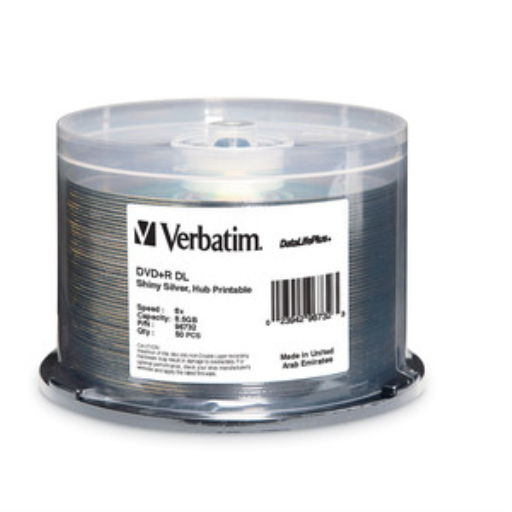 Verbatim DVD+R DL 8.5GB 8X DL+ WIDE SHINY 50PK SP