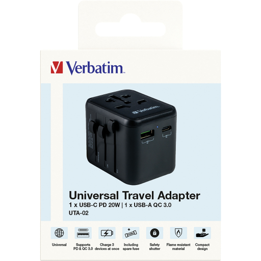 Verbatim UNIVERSAL TRAVEL ADAPTER UTA-02