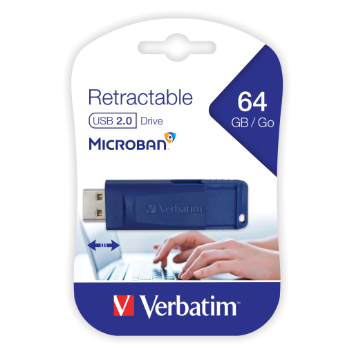 Verbatim 64GB USB Blue Retract