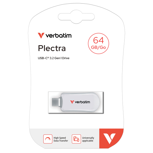 Verbatim Plectra USB-C Flash Drive White 64GB