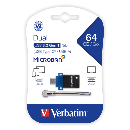 Verbatim 64GB SnG Dual USB 3.0 for USB-C Device