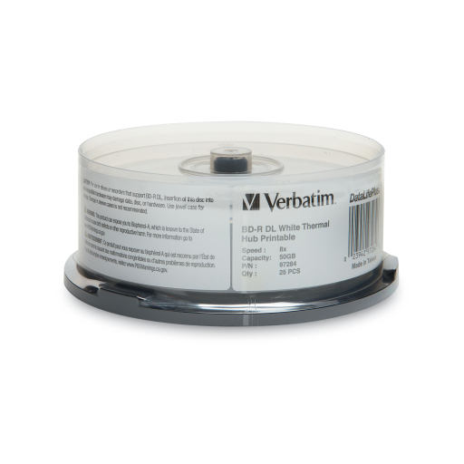 Verbatim BDR DL 50G 8X WL DL+ WHT TH HC HUB 25 SP