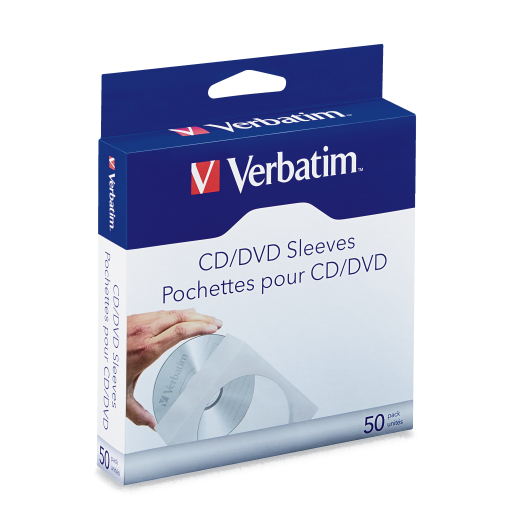 Verbatim CD/DVD SLEEVES WITH CLEAR WINDOW 50 PACK