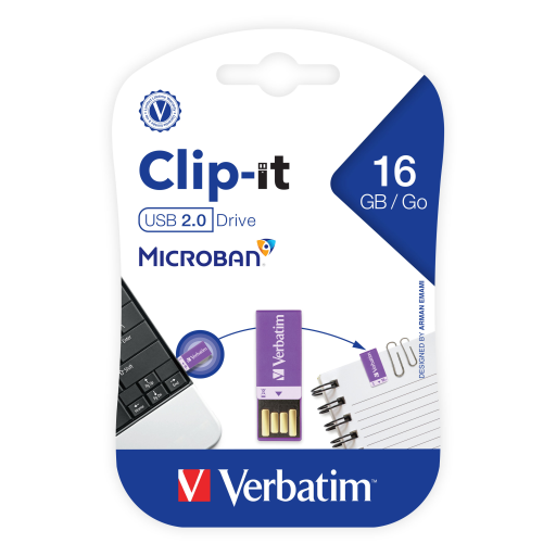 Verbatim 16GB Clip-iT USB Violet