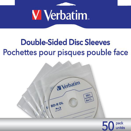 Verbatim DOUBLE-SIDED DISC SLEEVES-50pk