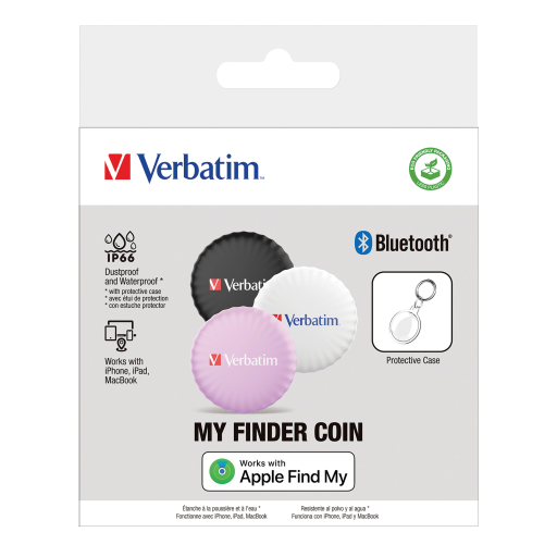 Verbatim My Finder Bluetooth Coin 3pk Blk/Wht/Pur