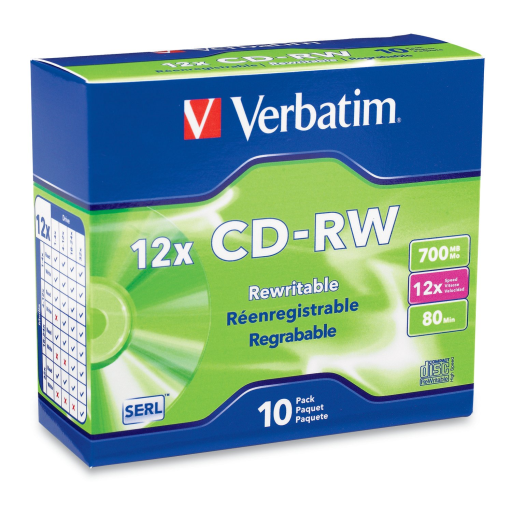Verbatim CDRW 80/700 12X AZO VRB 10SC.BX OPP SERL
