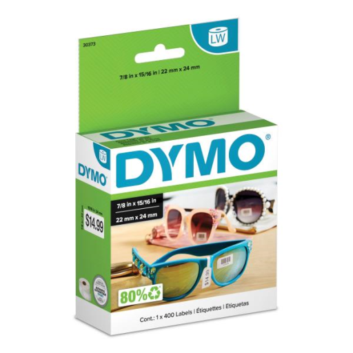 DYMO Authentic LW Price Tag Labels, DYMO Labels for LabelWriter Printers, White, 15/16" x 7/8", 1 Roll of 400