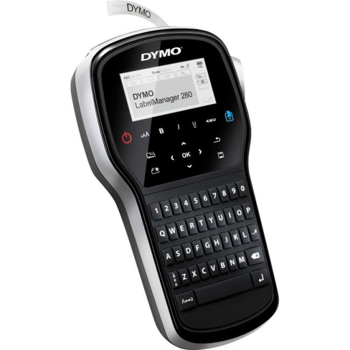 DYMO LabelManager 280 Rechargeable Portable Label Maker, Easy-to-Use, One-Touch Smart Keys, QWERTY Keyboard, PC and Mac Connectivity, For Home & Office Organization