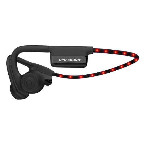 OPN Sound Dashlyte+ Open Ear Headphones with LED Safety Light Strip ? Black (OS4500BL)
