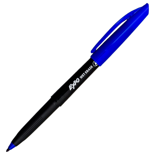 EXPO Wet Erase Marker, Semi-Permanent Markers, Blue, Ultra Fine Tip, 1 Unit