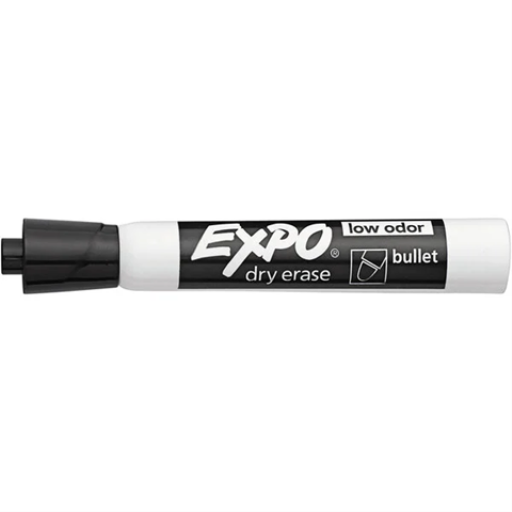 EXPO Dry Erase Marker, Low Odour Ink, Black, Bullet Tip, 1 Unit
