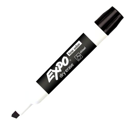 EXPO Dry Erase Marker, Low Odour Ink, Black, Chisel Tip, 1 Unit