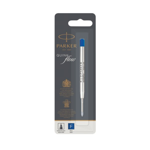Parker Ballpoint Pen Ink Refill, Fine Tip, Blue QUINKflow Ink, 1 Count