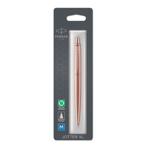 Parker Jotter XL Ballpoint Pen, Monochrome Matte Rose Gold, Medium Point, Blue Ink, Blister Pack