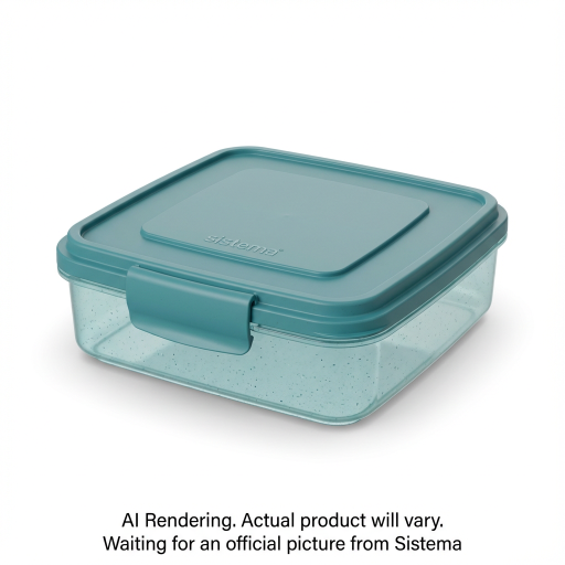 Sistema Ocean Bound Plastic Sandwich Box, 450 mL Food Storage Container and Lunch Box, Teal or Blue (Not Selectable)