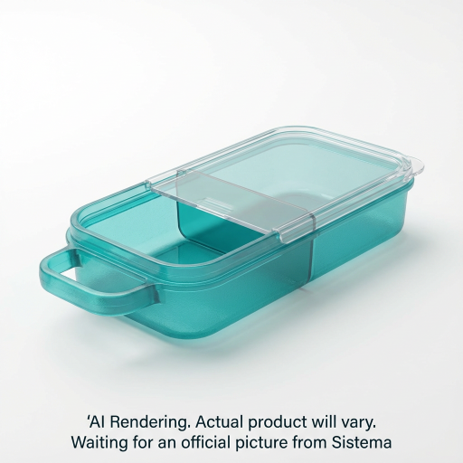 Sistema Ocean Bound Slide 'n Snack Food Storage Container, 445 mL, Teal or Blue (Not Selectable)