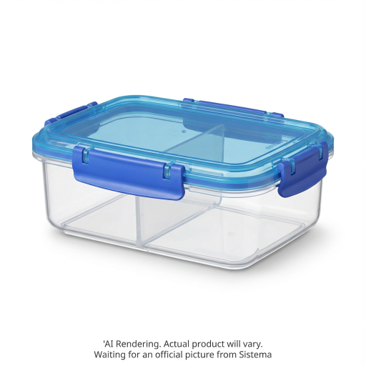 Sistema To Go Small Split Food Snack Container, 350 mL, Colour May Vary, 1 Pack