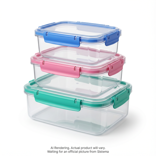 Sistema Klip It Food Storage Containers, 200 mL, Assorted Colours, 3 Pack