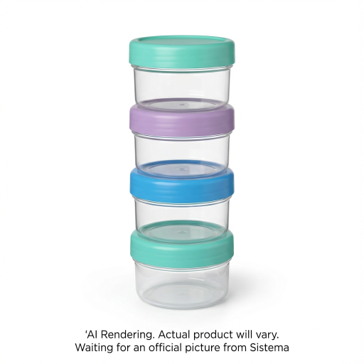 Sistema To Go Dressing Containers, 35 mL, Assorted Lid Colours, 4 Pack