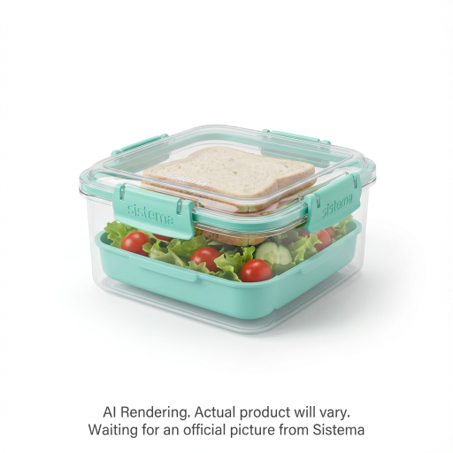 Sistema To Go Salad + Sandwich Lunch Box, 1.65 L, Colour May Vary, 1 Pack