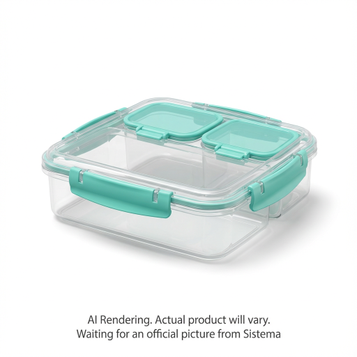Sistema Snack Attack Duo To Go Food Storage Container, 975 mL, Colour May Vary, 1 Pack