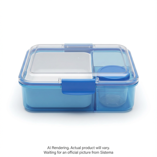 Sistema Bento Box To Go Lunch Box with Yogurt Container, 1.65 L, Colour May Vary, 1 Pack
