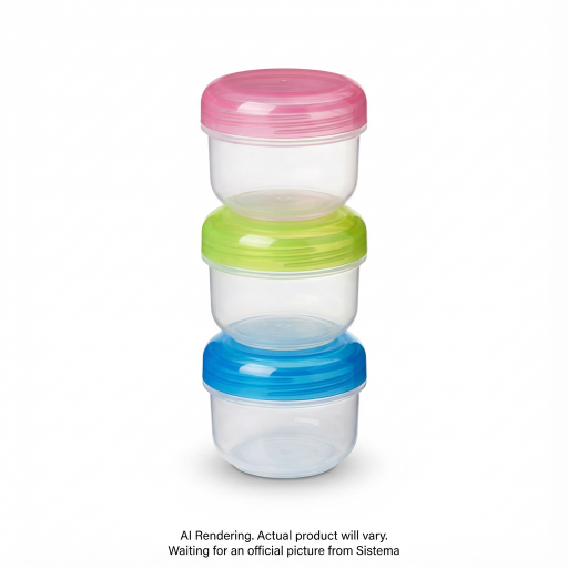 Sistema To Go Mini Bites, 130 mL, Assorted Colours, 3 Pack
