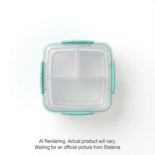 Sistema To Go Lunch Stack Square Lunch Box, 1.24 L, Colour May Vary, 1 Pack