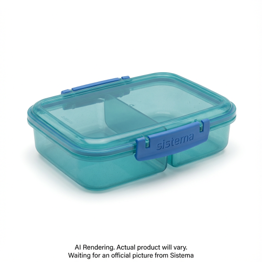 Sistema Ocean Bound Plastic Small Split Food Storage Container, 350 mL, BPA-Free, Teal or Blue (Not Selectable)