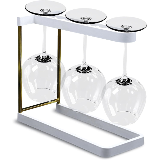 Happy Sinks Wine Glass Rack ? White Bio-Composite & Stainless Steel (EB-HS-045)