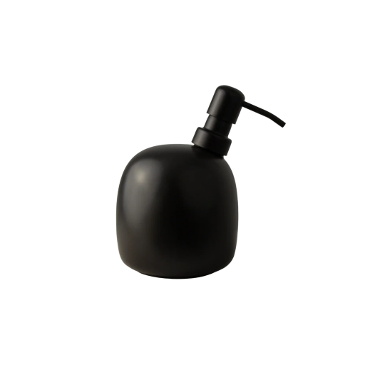 Kiwi soap dispenser, matt black ceramic + steel