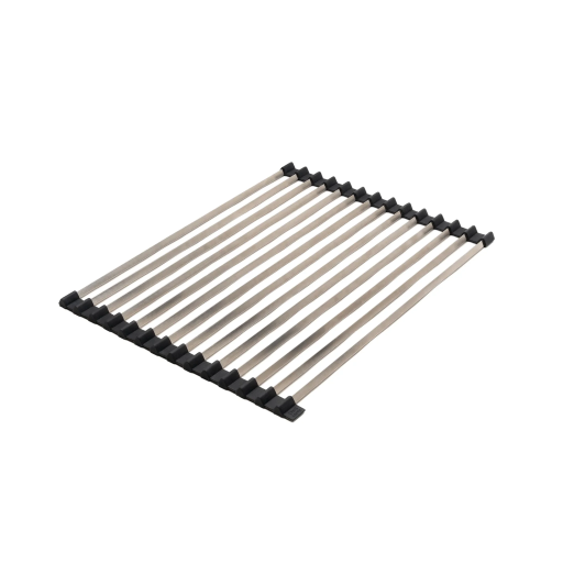 Happy Sinks Roll-Up Dish Drying Rack ? Stainless Steel & Silicone (46 x 32 cm)