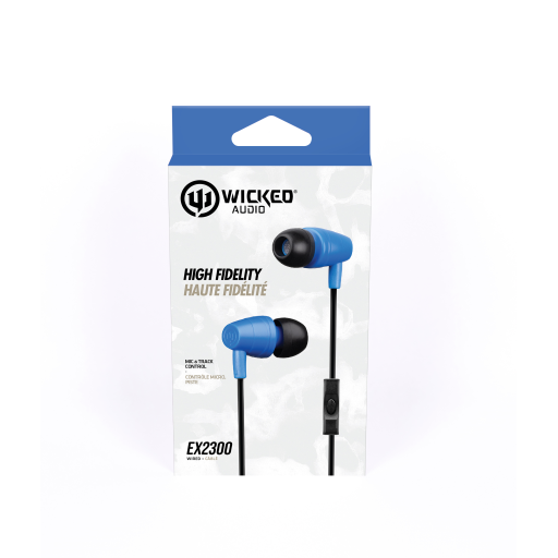 Wicked Audio EX2300 Wired Earbuds with Microphone ? Blue
