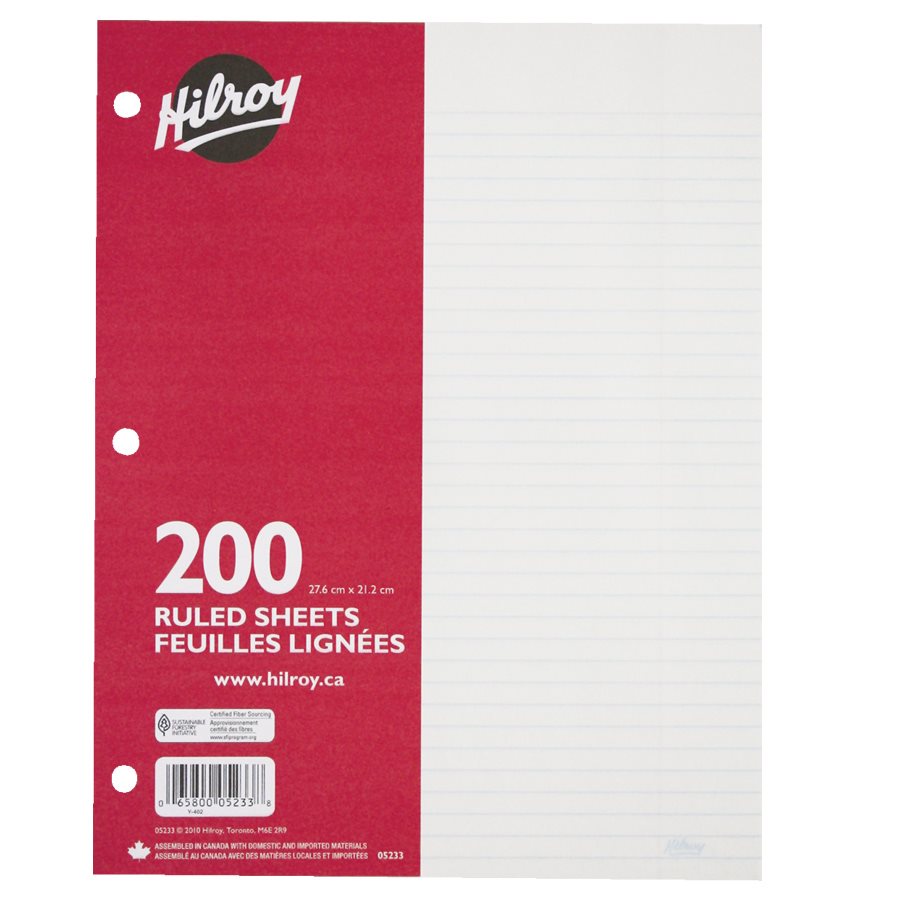 Loose Leaf Sheets - Package of 200.