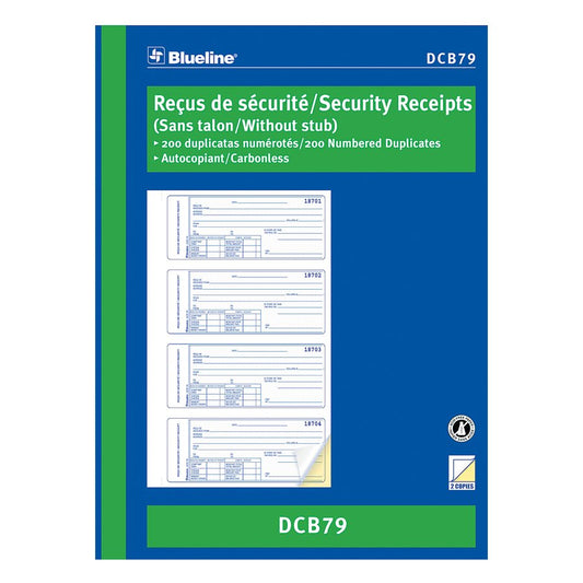 Security Receipts (Bilingual) DCB79 / DCB76