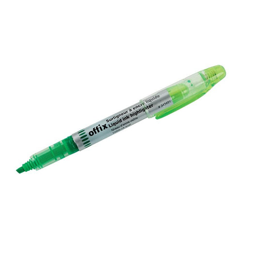 Offix® Highlighter Liquid ink. Fine chisel point