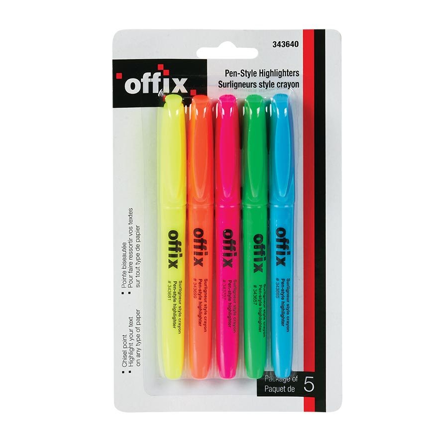 Offix® Highlighter Set - Pen Style