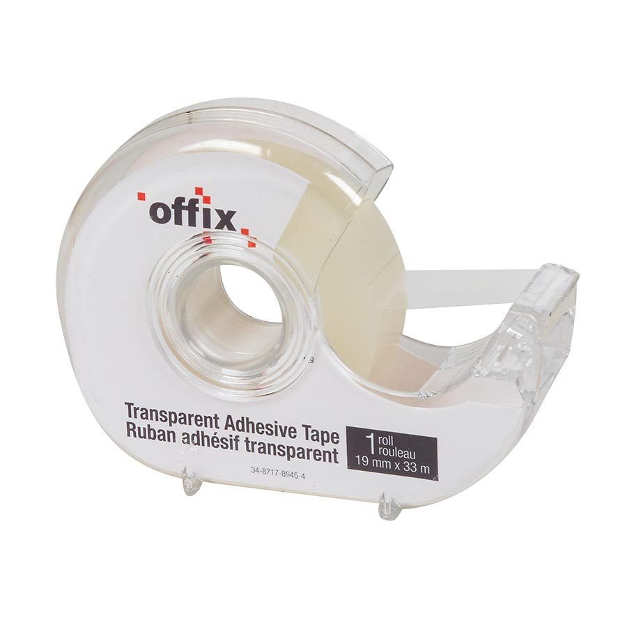 Offix® Transparent Adhesive Tape Dispenser 19mm x 33m