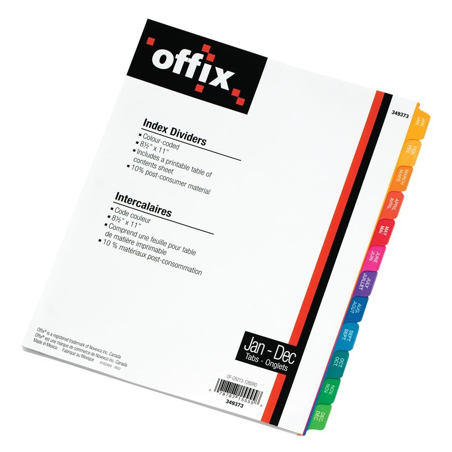 Offix® Colour-Coded Index Dividers