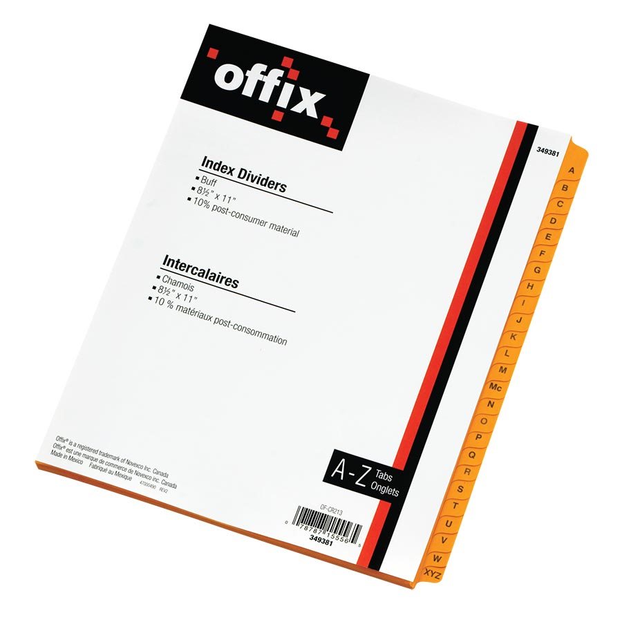 Offix® Buff Index Dividers
