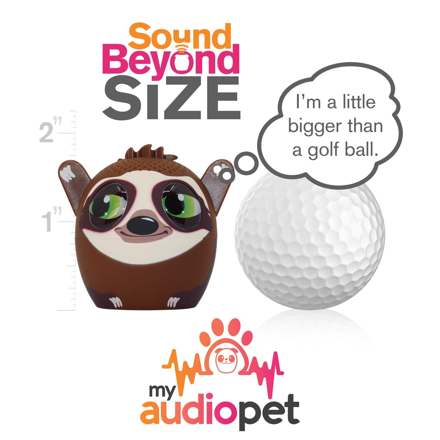 My Audio Pet Bluetooth Speaker Sloth – Slow Jam Tws & Lanyard Included 3 Watts Built In Mic Selfie Remote