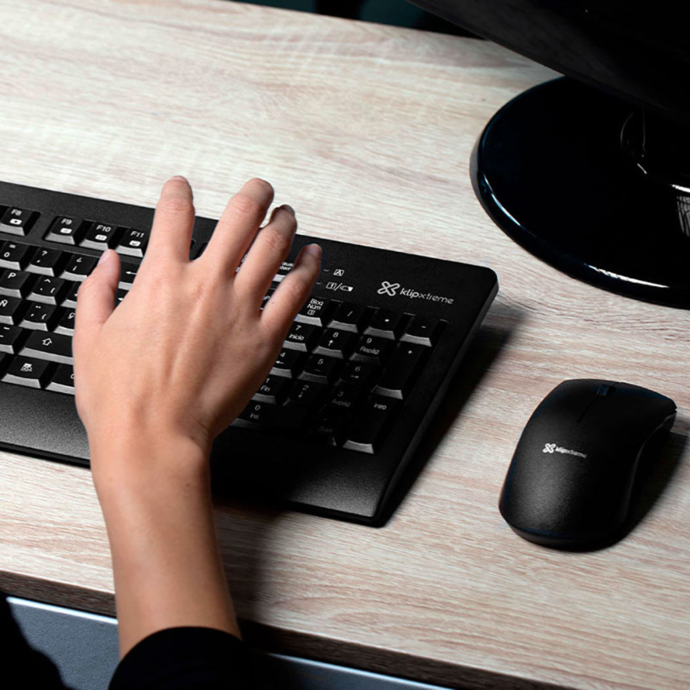Klipxtreme Keyboard & Mouse Combo Kit Wireless Set 2.4Ghz Water Resistant Design PC