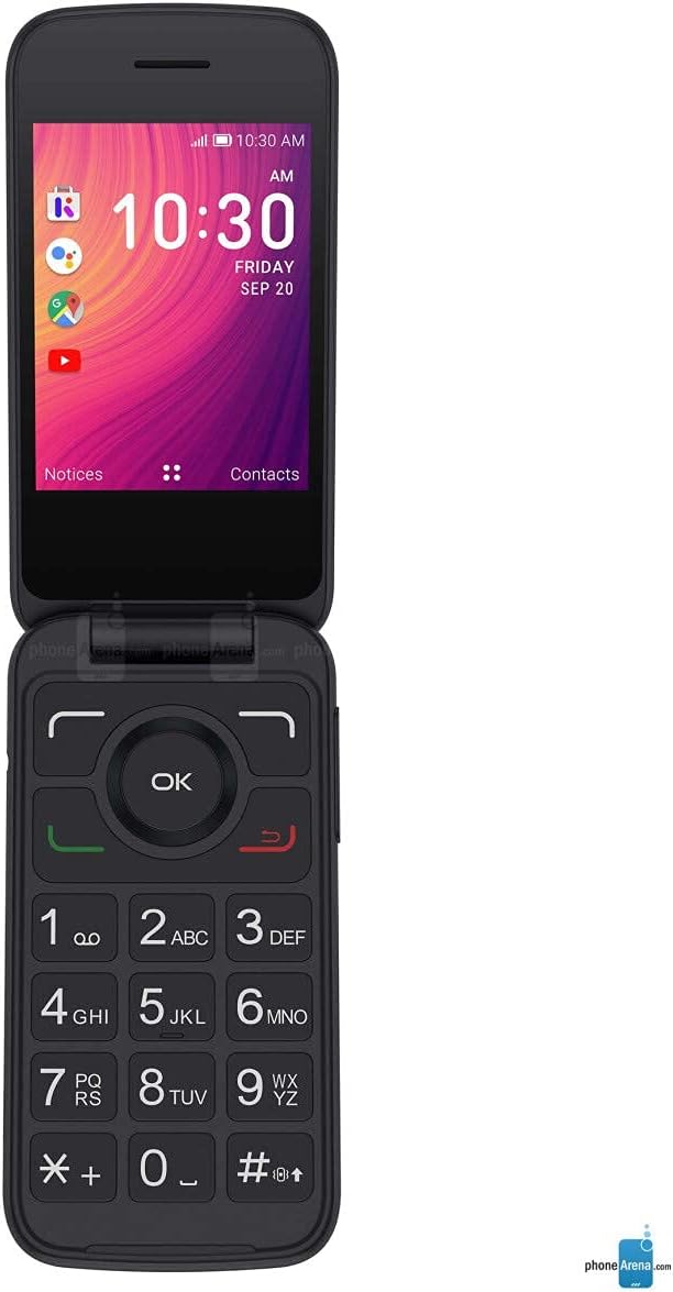 Alcatel GO FLIP 3 Black 4GB 4052W Unlocked Flip Phone - For Senior Easy Use (Renewed)