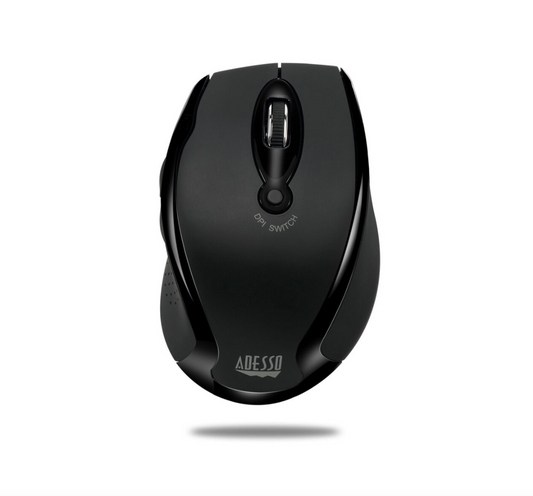 Adesso Mouse Wireless Ergonomic M20B 6 Button up to 1600dpi PC/Mac - Black