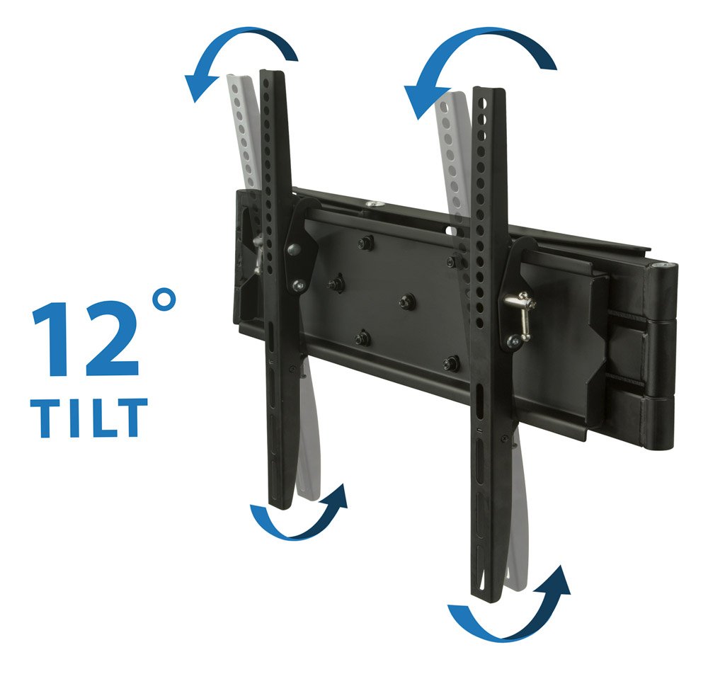 Mount-It! TV Mount Full Motion 32 – 55In Flat TV Max 154lbs Articulating Tilt & Swivel Heavy Gauge Steel – Black