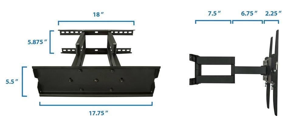 Mount-It! TV Mount Full Motion 32 – 55In Flat TV Max 154lbs Articulating Tilt & Swivel Heavy Gauge Steel – Black