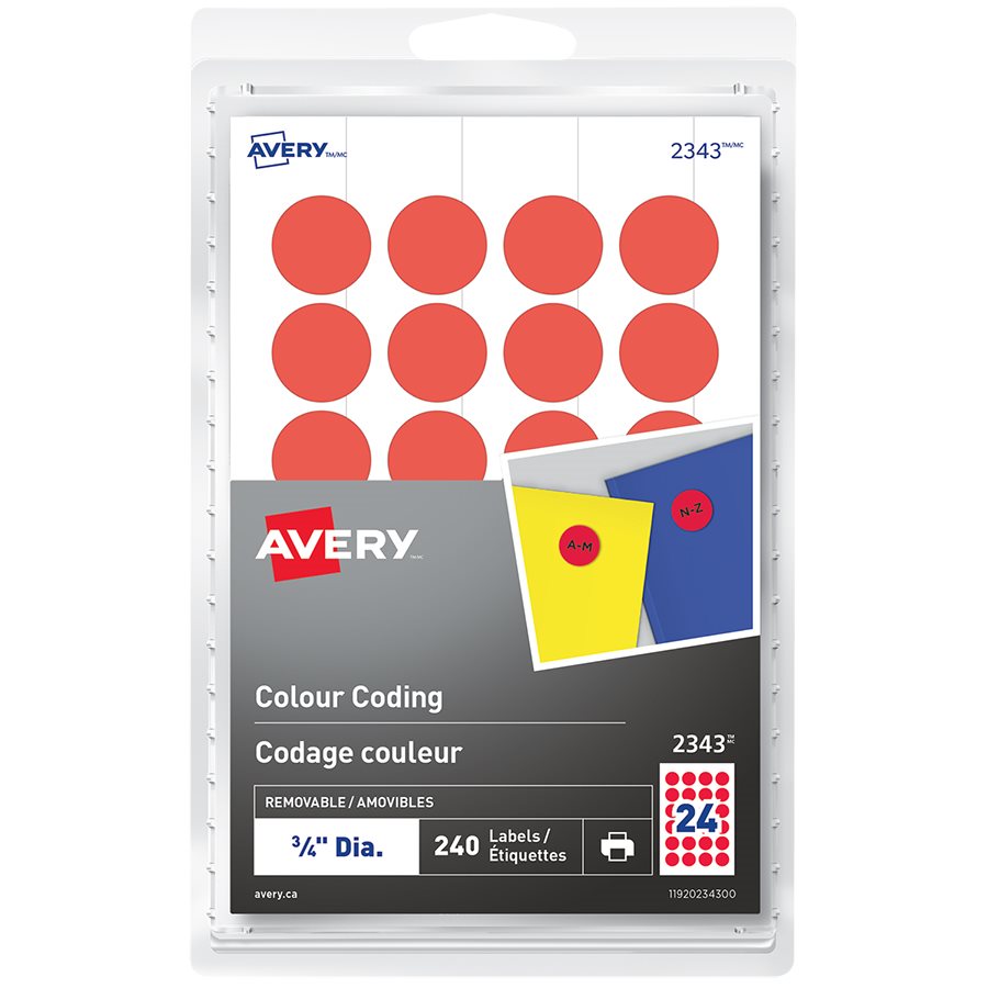 Self-Adhesive Colour Coding Labels 3/4"