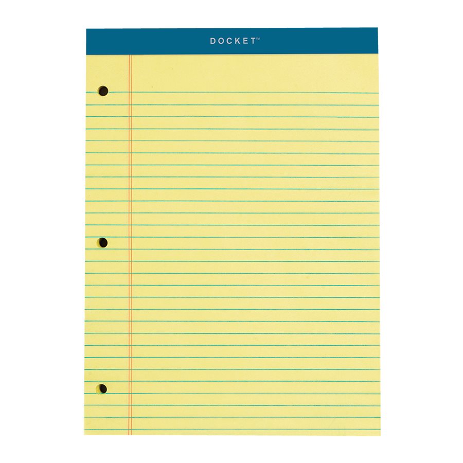 Docket™ Three-Hole Punched Ruled Pad