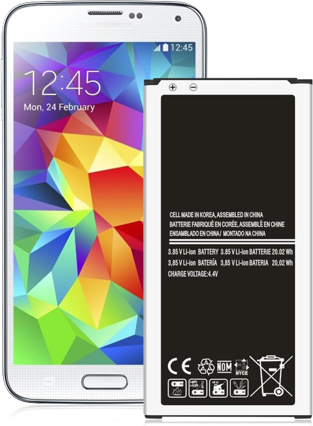 Galaxy S5 Battery, [2026 Upgraded] 5200mAh Li-ion EB-BG900BBU Replacement Battery for Galaxy S5 AT&T G900A, G900F, G900H, G900R4, I9600, SM-G900V, SM-G900P, SM-G900T